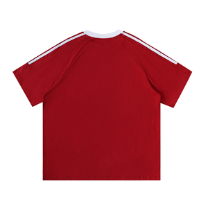 Contrast Tape Crewneck Cotton T-Shirt