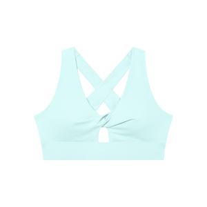 Women's Twist Front V-Neck Sports Bra – Seamless Medium Support Activewear Bra