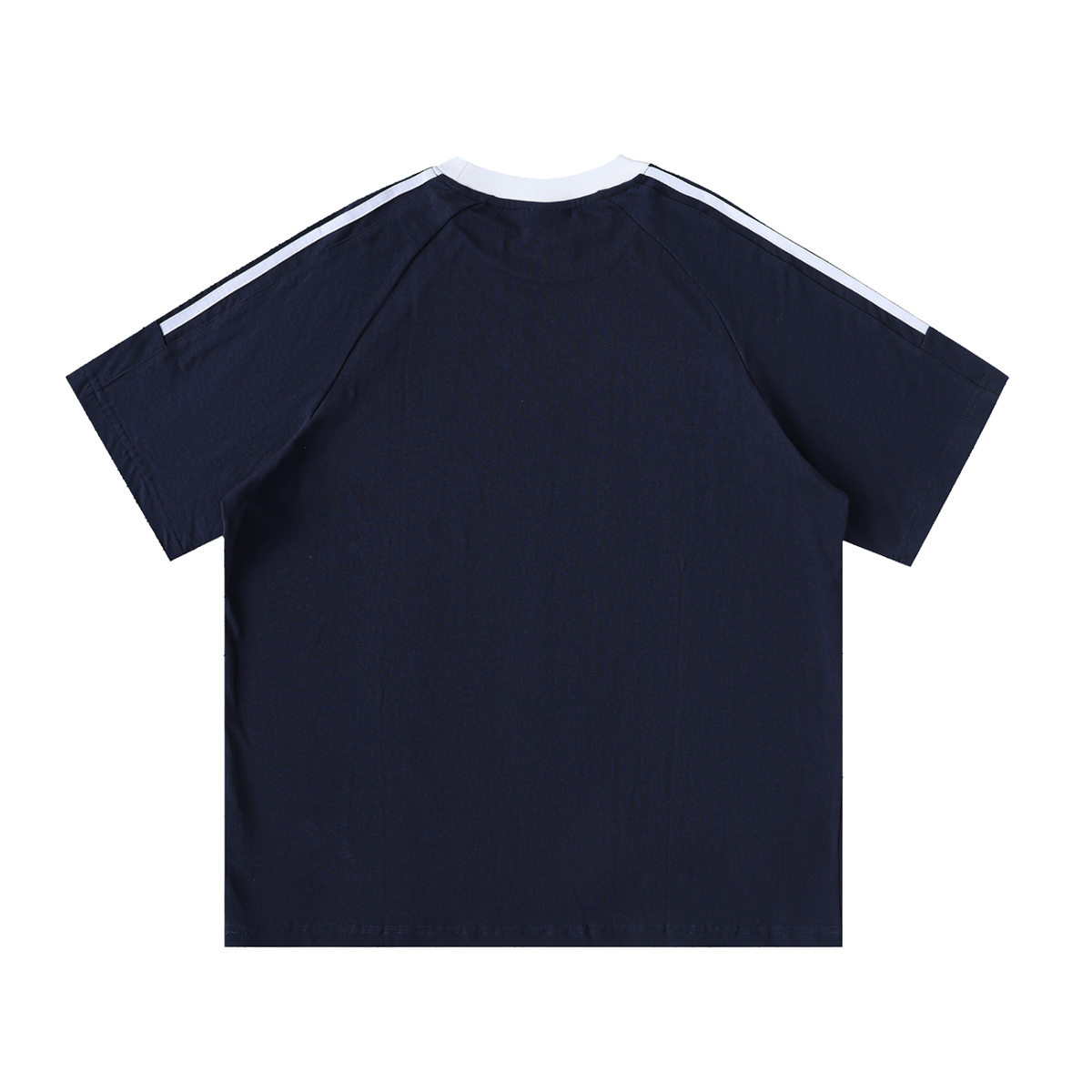 Contrast Tape Crewneck Cotton T-Shirt