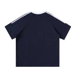 Contrast Tape Crewneck Cotton T-Shirt