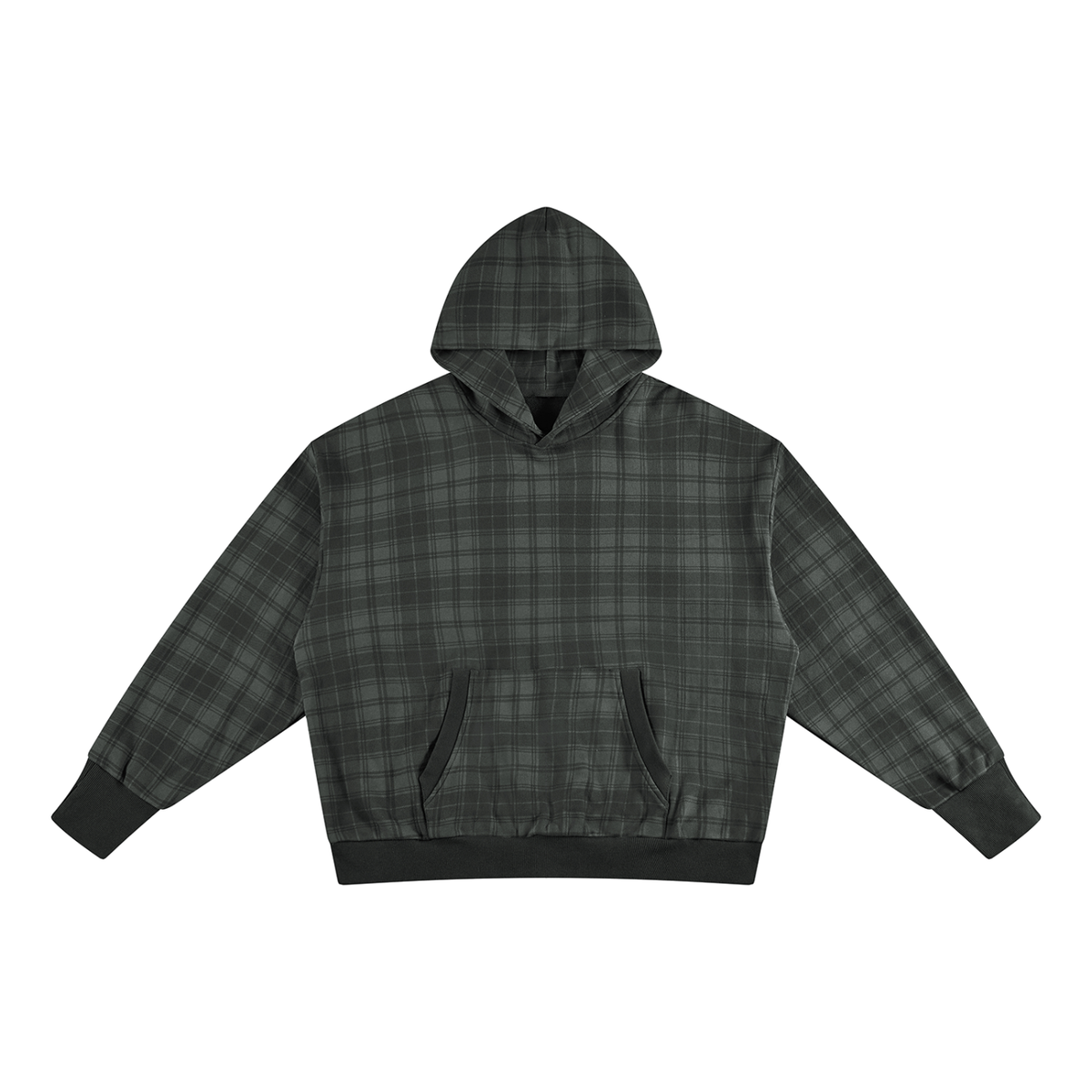 Unisex Plaid Color Block Hoodie