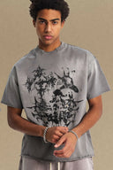 Men’s graphic round neck half sleeve t-shirt – bold print streetwear tee – MYN2O