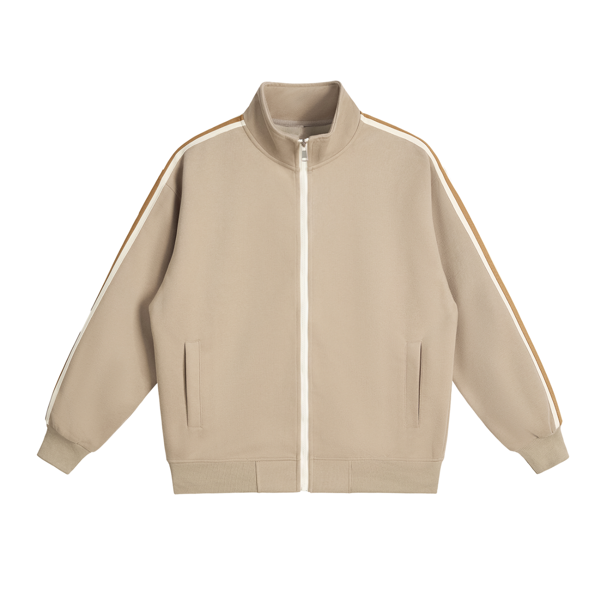 Contrast Side-Stripe Stand Collar  Jacket