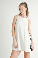 MABLE Linen Mix Side Ric Rac A-Line Mini Dress – MYN2O

