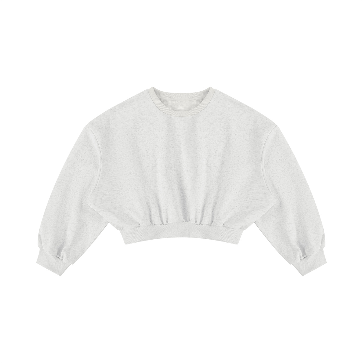 Women's Boxy Cropped Crewneck Sweatshirt – Oversized Casual Fleece Pullover