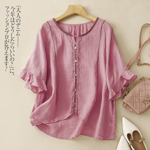 Women's Loose Slimming Versatile Embroidered Top
