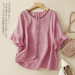 Women's Loose Slimming Versatile Embroidered Top
