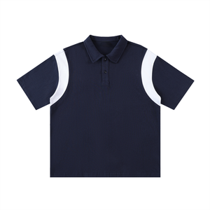 Contrast Panel Cotton Polo Shirt