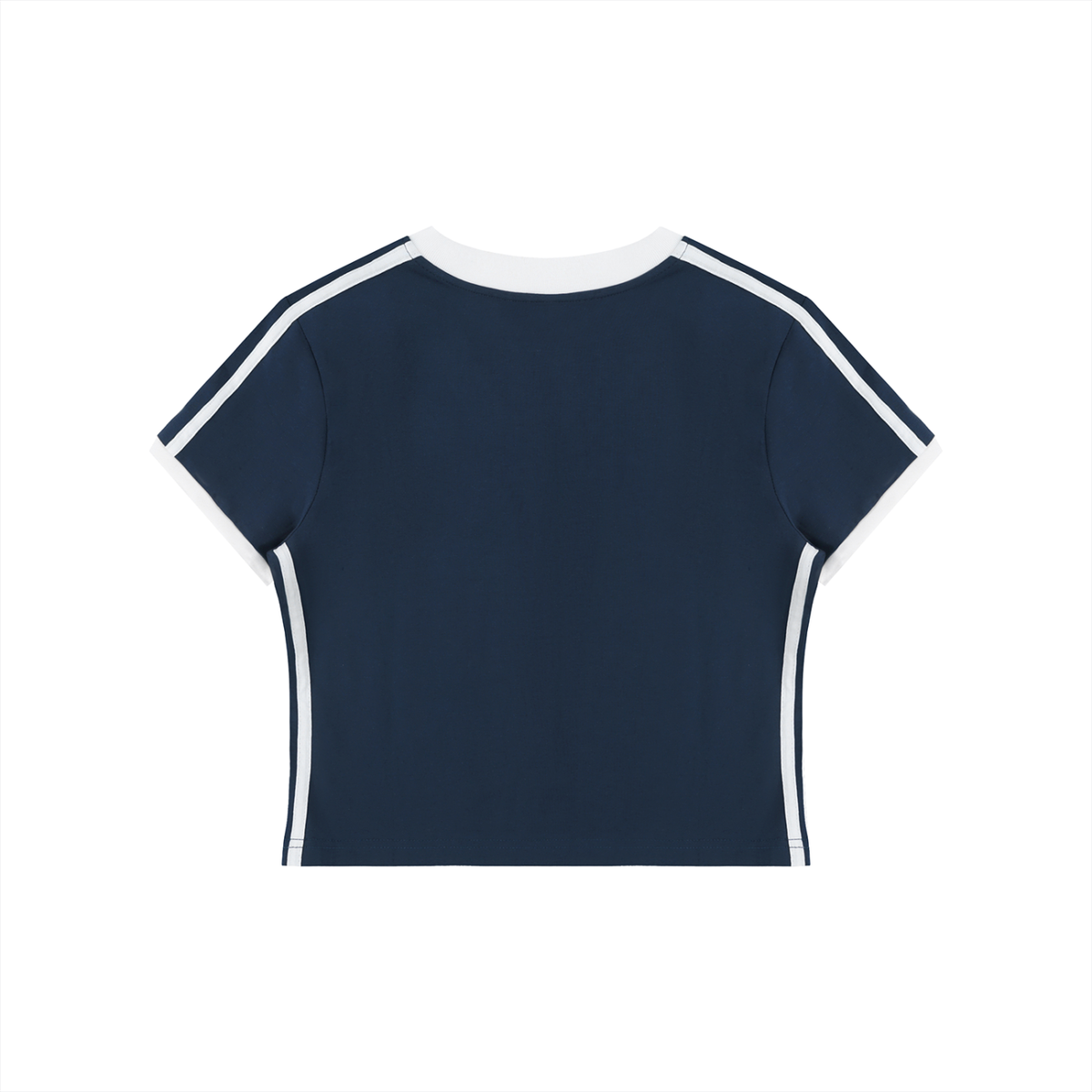 Women's Retro Binding V-Neck Crop T-Shirt – Slim Fit Vintage Crop Top
