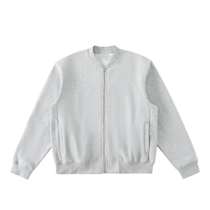 Essential Zip-Up Fleeced Varsity Jacket
