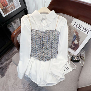 Designer-style Niche White Shirt Top Two-piece Set