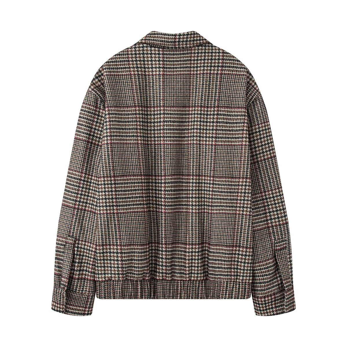 Retro Houndstooth Pilot Quilted Jacket Coats