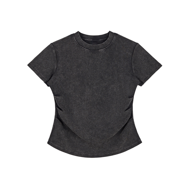Vintage Washed Bodycon Cotton T-Shirt