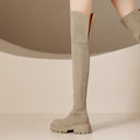 Women With Genuine Leather Frosted Over The Knee Boots