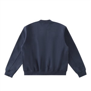Essential Zip-Up Fleeced Varsity Jacket