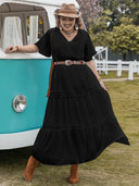 Plus Size Tie Neck Flutter Sleeve Dress – MYN2O

