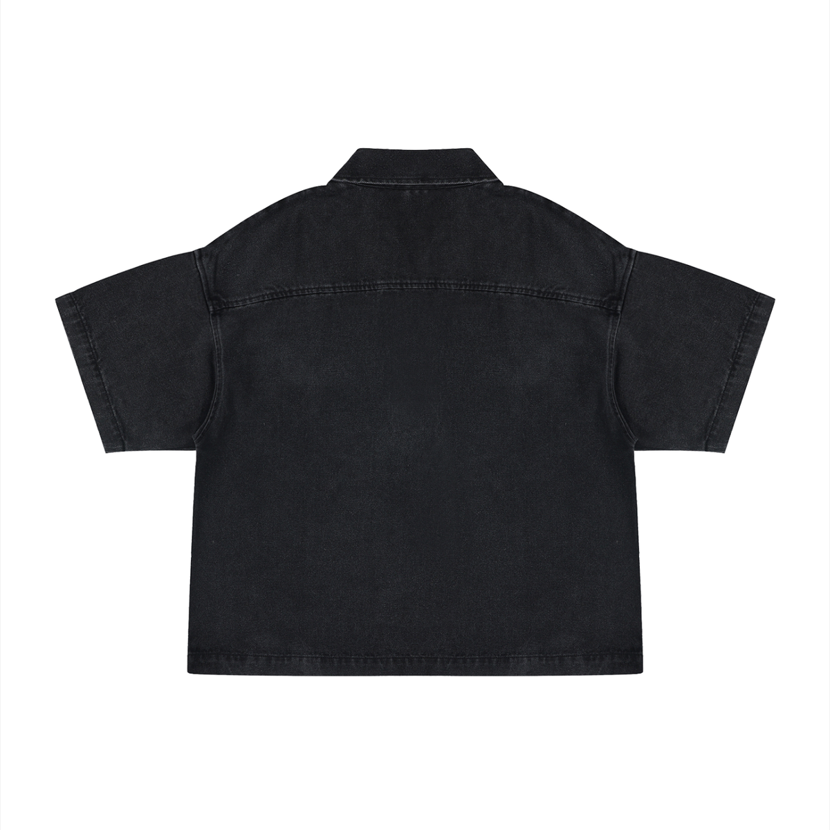 Unisex Oversized Vintage Wash Quarter Zip Denim Shirt – Boxy Streetwear Pullover