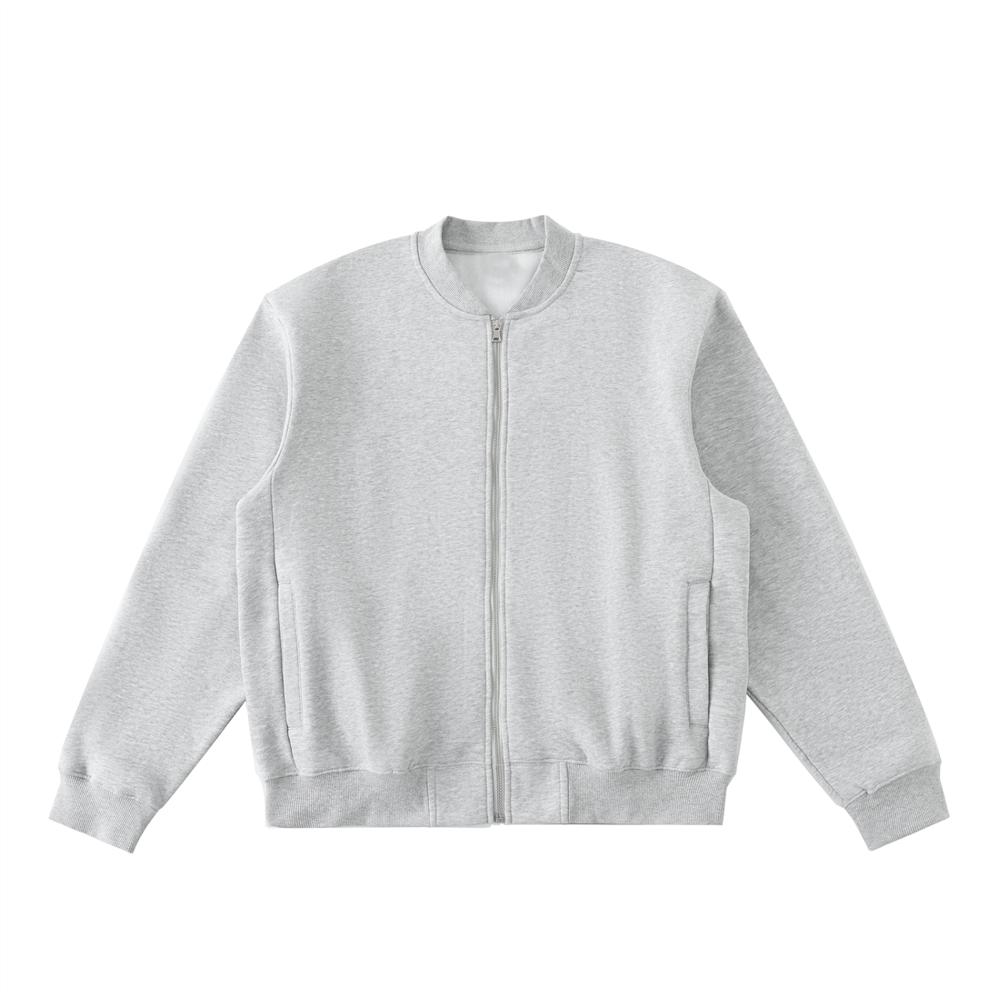 Essential Zip-Up Fleeced Varsity Jacket