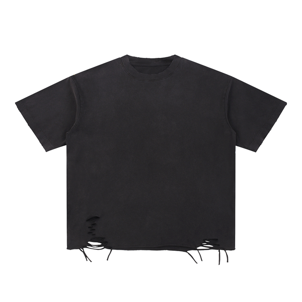 Snow Washed Raw-Hem T-Shirt