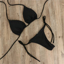 Halter neck tie bikini, sexy split swimsuit, beachwear for women