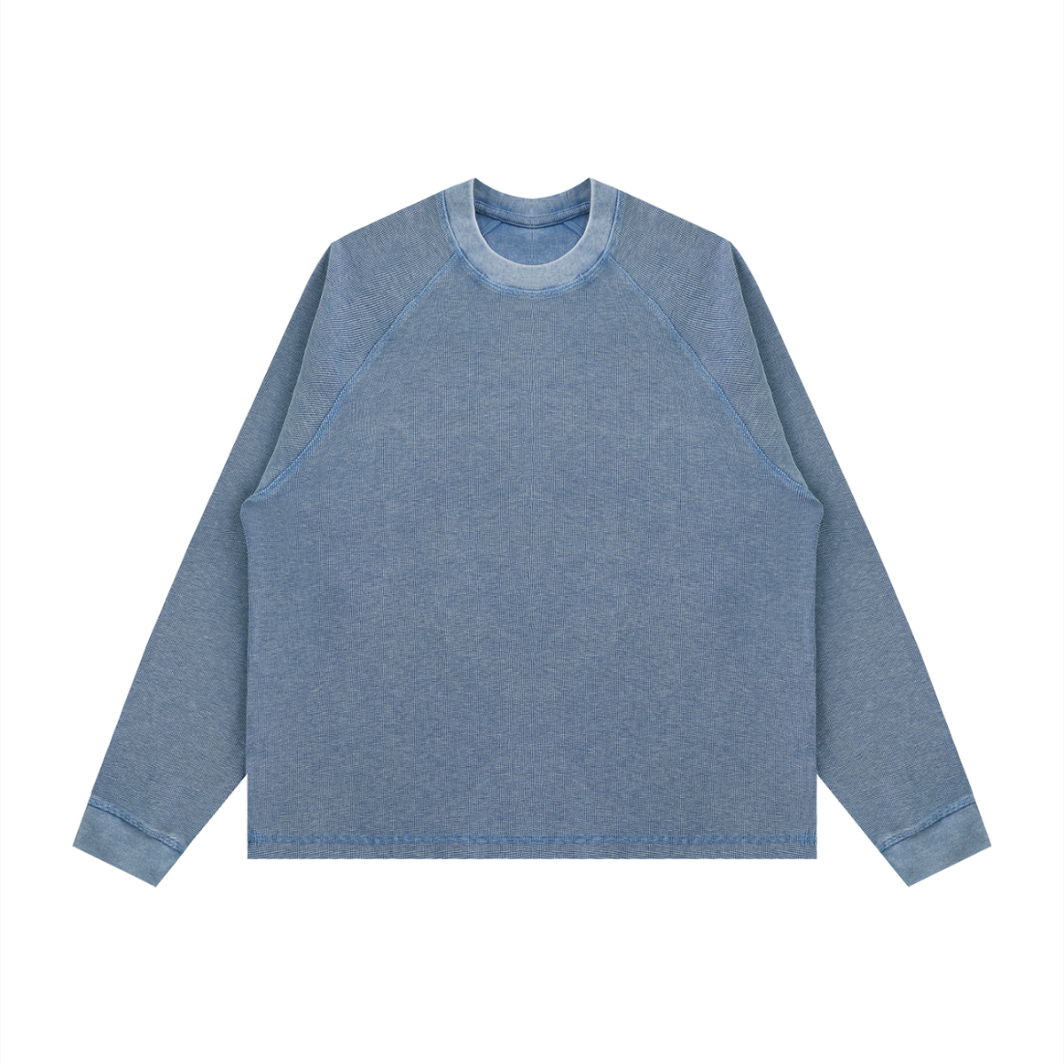 Unisex Vintage Wash Boxy Waffle T-Shirt – Oversized Textured Streetwear Tee
