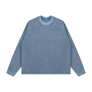 Unisex Vintage Wash Boxy Waffle T-Shirt – Oversized Textured Streetwear Tee