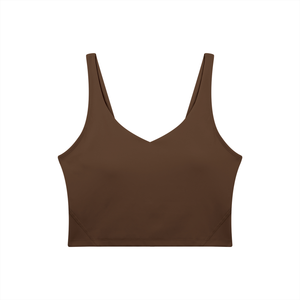 Women's V-Neck Yoga Sports Bra – Seamless Medium Support Workout & Activewear Bra