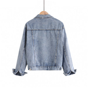 Women's Loose-Fit Patchwork Denim Jacket