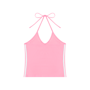 Women's Color Block Halter Crop Tank Top – Sleeveless Summer Essential