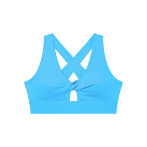 Women's Twist Front V-Neck Sports Bra – Seamless Medium Support Activewear Bra