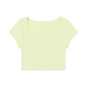Women's Slim Cap Sleeve Crop T-Shirt – Fitted Everyday Essential Top