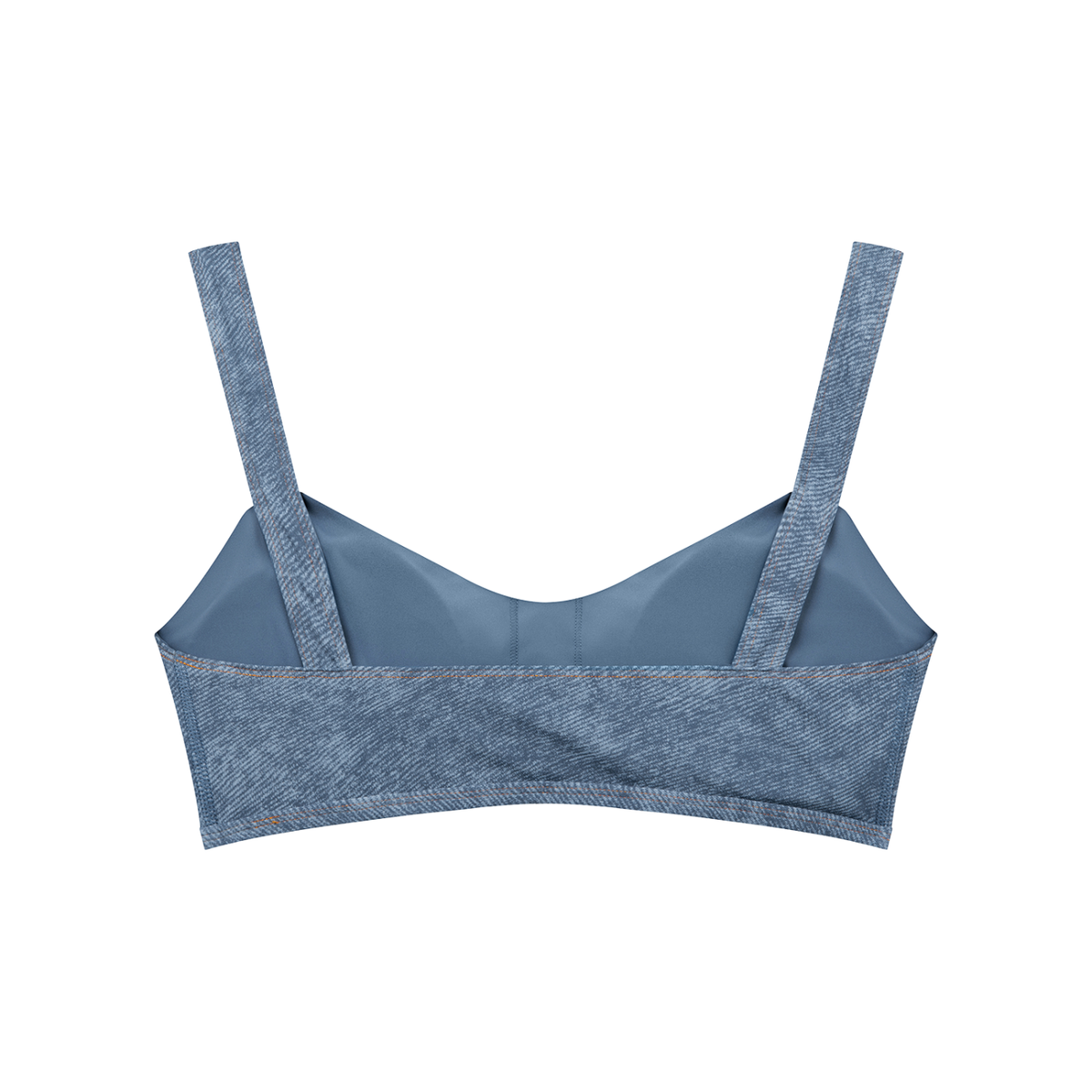 Women's Faux Denim Sports Bra – Medium Support Stretch Active Bra