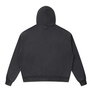 Unisex Mineral Wash Boxy Full Zip Hoodie
