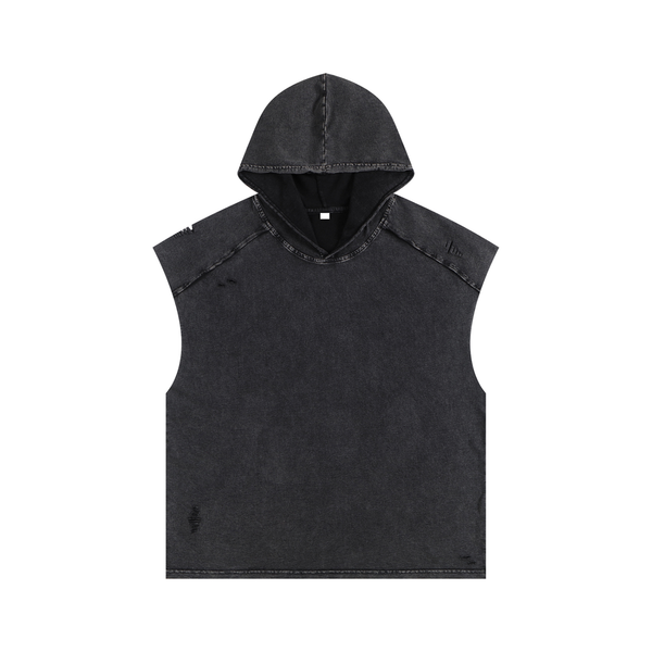 Snow Washed Boxy Hooded Tank Top