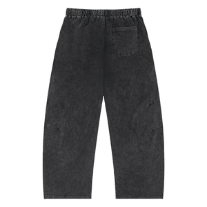 Snow Wash Drawstring Cotton Pants