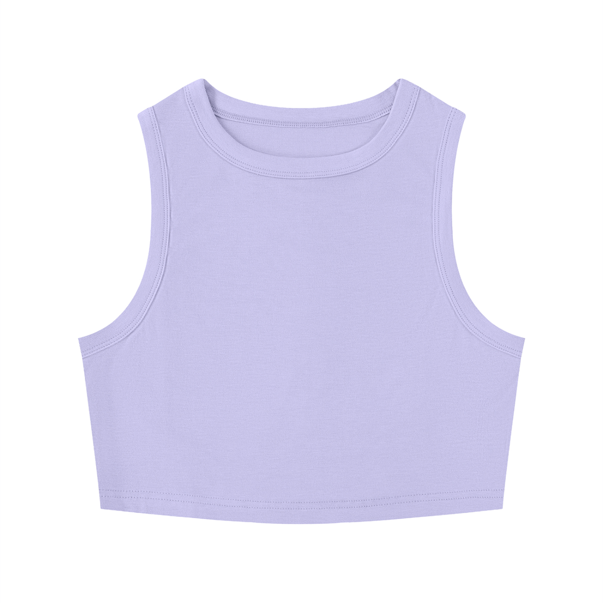 Women's Tight Crew Neck Crop Tank Top – Slim Fit Essential Sleeveless Top