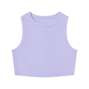 Women's Tight Crew Neck Crop Tank Top – Slim Fit Essential Sleeveless Top