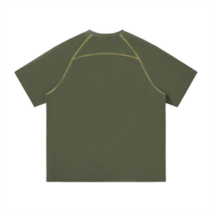 Unisex Contrast Stitch Raglan T-Shirt – Oversized Streetwear Tee