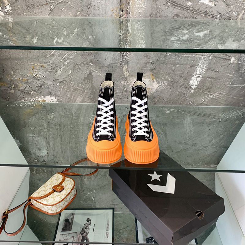 Women's Low-top Strappy Platform Platform Casual High-top Canvas Shoes