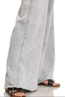 Zenana acid wash fleece palazzo sweatpants with adjustable waist and pockets – MYN2O
