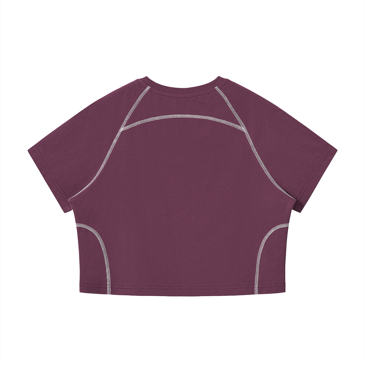 Women's Contrast Stitch Raglan Crop T-Shirt – Slim Fit Retro Crop Top