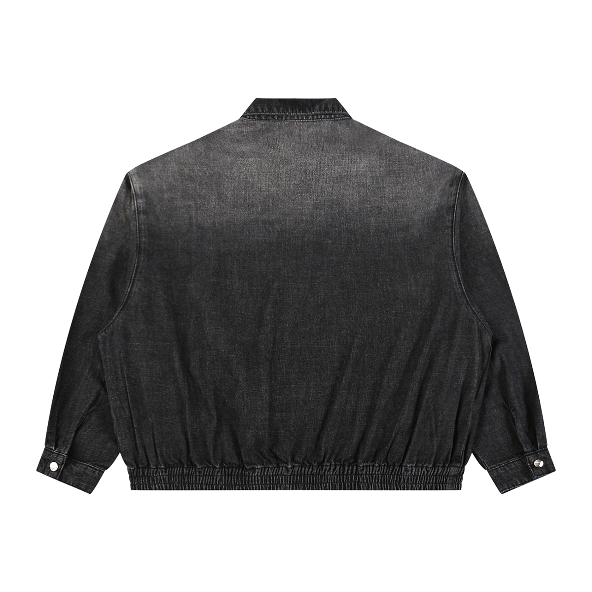 Unisex Vintage Wash Full Zip Denim Jacket – Oversized Retro Streetwear Jean Jacket
