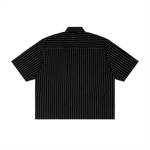 Unisex Striped Boxy Button-Up Shirt – Oversized Casual Streetwear Shirt