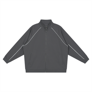 Reflection Striped Raglan Sleeve  Jacket