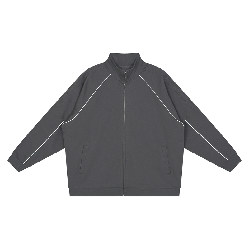 Reflection Striped Raglan Sleeve  Jacket