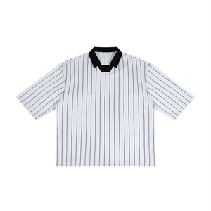 Unisex Pinstripe Collared Soccer Jersey – Oversized Retro Soccer Shirt