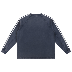 Snow Washed Contrast Tape Sweatshirt