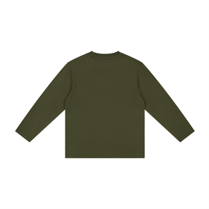 Kids' Drop Shoulder Long Sleeve T-Shirt – Oversized Cotton Casual Tee
