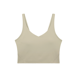 Women's V-Neck Yoga Sports Bra – Seamless Medium Support Workout & Activewear Bra