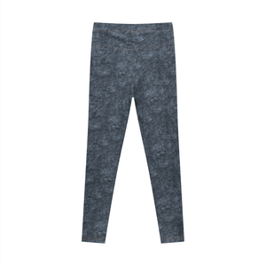 Women's Faux Denim Zip Fly Leggings – High-Waisted Stretch Jeggings